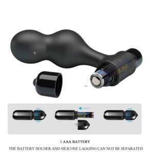 Mr Play-Vibrator Anal Plug din Silicon Negru-10 Trepte - imagine 7