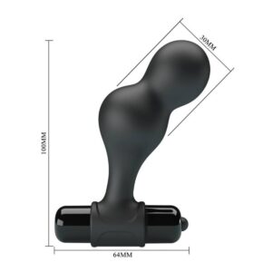 Mr Play-Vibrator Anal Plug din Silicon Negru-10 Trepte - imagine 8