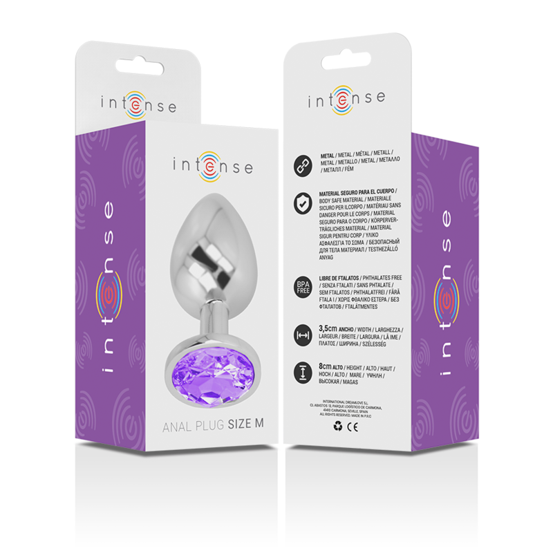 Intense Anal Toys-Plug Anal Metalic din Aluminiu cu Cristal-Violet, Mărime M 5 img 137949 bcc159cad8d8811400a76552c9dc00e5 1