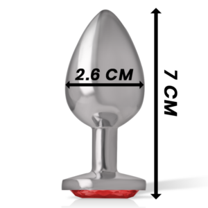 Intense Anal Toys-Plug Anal Metalic Aluminiu cu Cristal Roșu - imagine 6