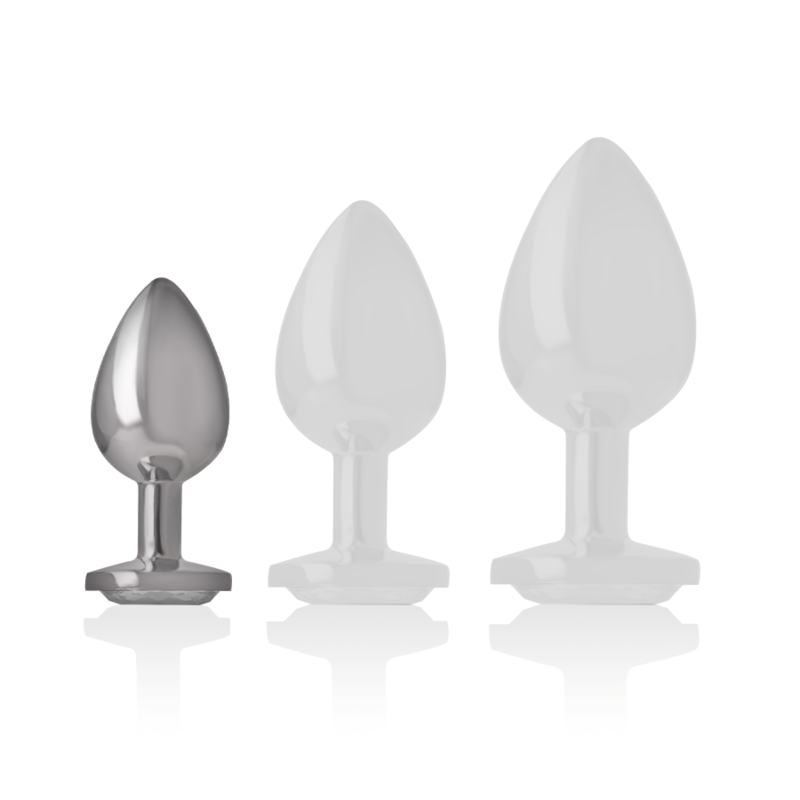 Intense Anal Toys-Plug Anal Metalic din Aluminiu cu Cristal-Argintiu, Mărime S 2 img 138003 72f0f57b224c920ba760743b43d3c676 1