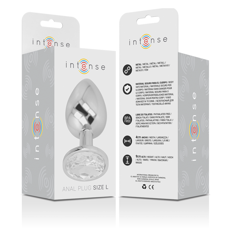 Intense Anal Toys-Plug Anal Metalic din Aluminiu cu Cristal-Argintiu, Mărime L 3 img 138018 396f0d68f1f33146dbe8d58a4715edf1 1