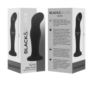 Black&silver-Sean Plug Anal Premium Silicone Black - imagine 4
