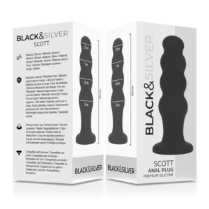 Black&silver-Scott Premium Silicone Plug Anal Negru 10 Black&silver-Scott Premium Silicone Plug Anal Negru - imagine 4