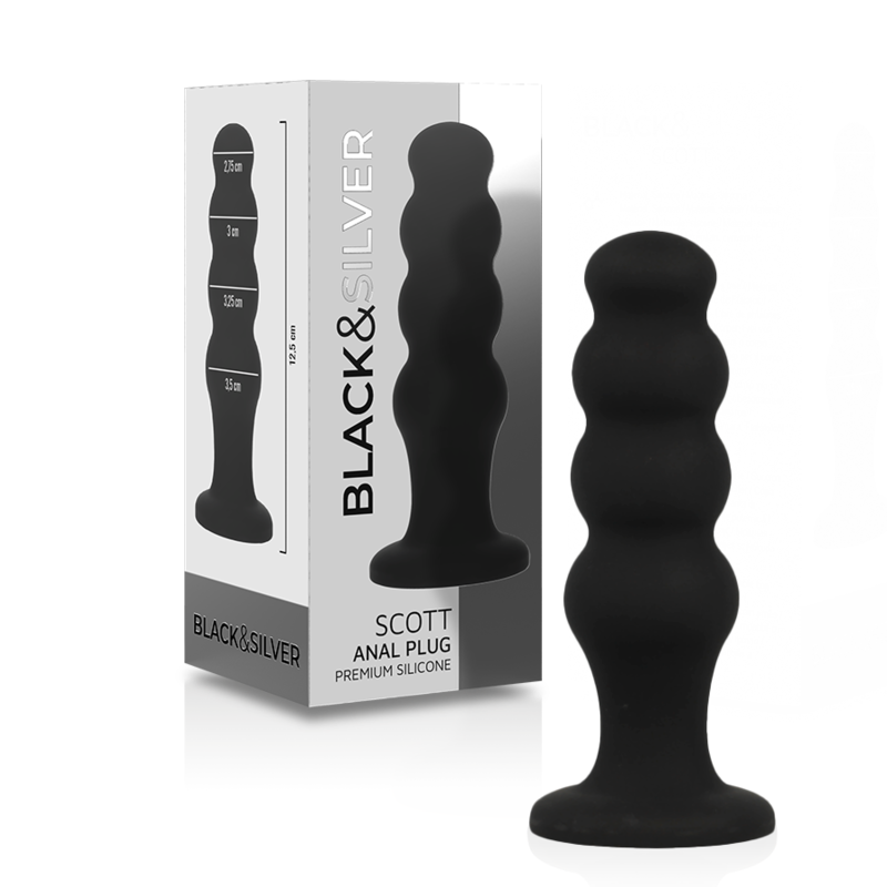 Black&silver-Scott Premium Silicone Plug Anal Negru 5 img 138183 52aca692e2e03659e8fa0e7bb5a1d58e 1