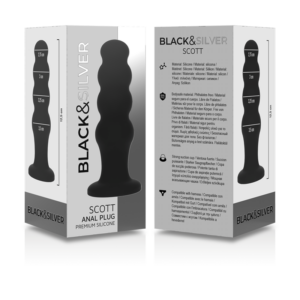 Black&silver-Scott Premium Silicone Plug Anal Negru 12 Black&silver-Scott Premium Silicone Plug Anal Negru - imagine 6