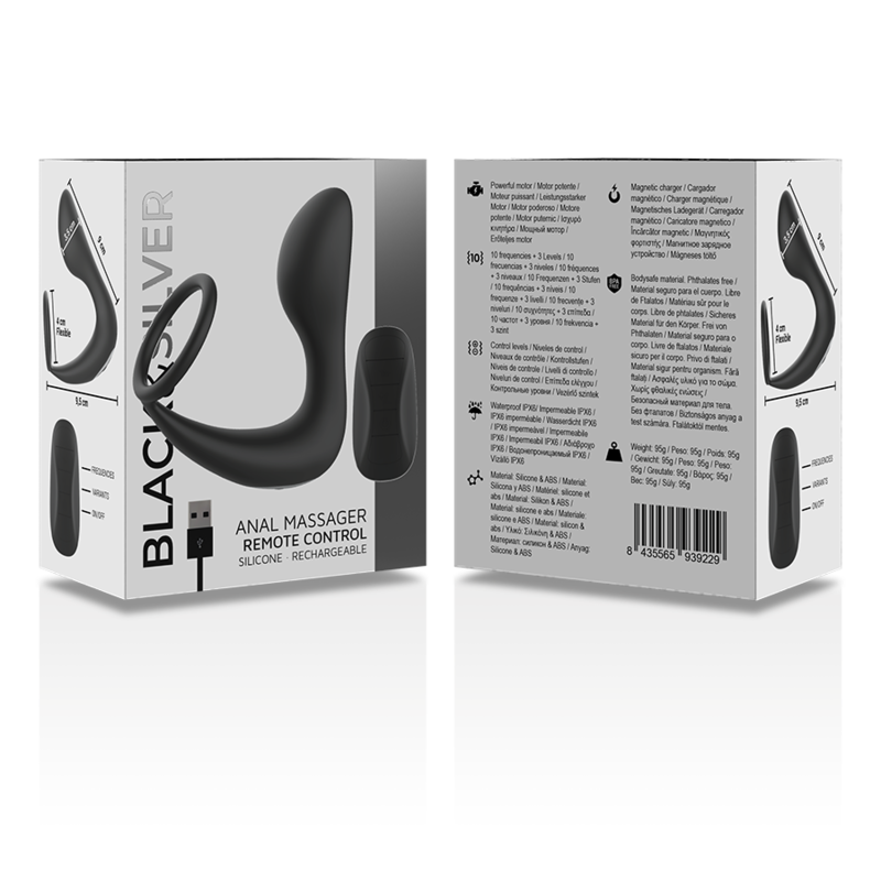 Black&silver-Masaj Anal cu Telecomandă Reîncărcabil din Silicon 4 img 138228 ffe124b9e5fe16246dc00d9b49f7330b 1