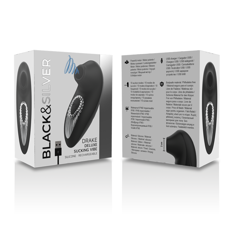 Black&silver-Drake Deluxe Stimulator de Sucțiune Reîncărcabil 2 img 138233 eee6a18d40364c586b3048db4ff1cced 1