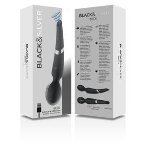 Black&silver-Beck Wand și Cupă de Vid 2-în-1 din Silicon-10 Trepte - imagine 4