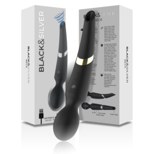 Black&silver-Beck Wand și Cupă de Vid 2-în-1 din Silicon-10 Trepte - imagine 6