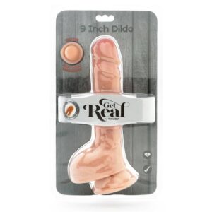 Get Real-Dual Density Dildo 25,5 cm cu Testicule Natural-TPE - imagine 3