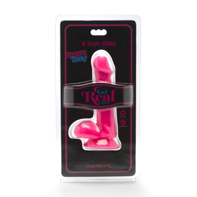 Get Real-Happy Dicks Dildo 12 cm cu Testicule Roz-PVC, Ventuza 2 img 140418 3d1690734578973a1fc0453644a077be 1