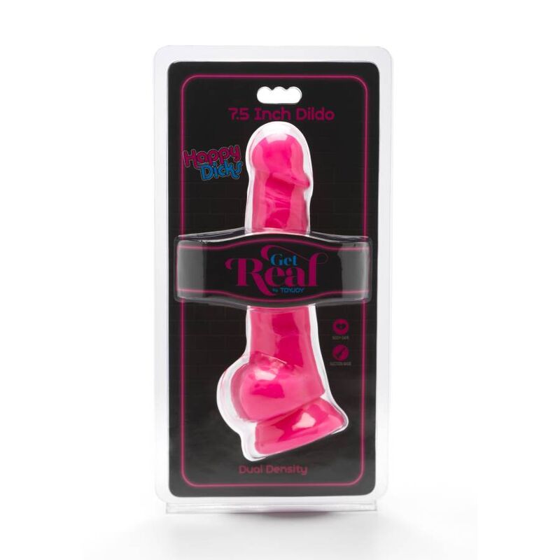 Get Real-Happy Dicks 19 cm cu Testicule Roz-PVC, Ventuza 2 img 140422 a4ab61f11f887d05eec44fa89927b44c 1
