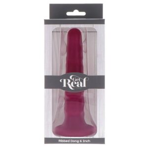 Get Real-Dong Texturat 12 cm Roșu-Silicon, Ventuza - imagine 6