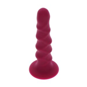 Get Real-Dong Texturat 12 cm Roșu-Silicon, Ventuza - imagine 5