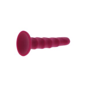 Get Real-Dong Texturat 12 cm Roșu-Silicon, Ventuza - imagine 4
