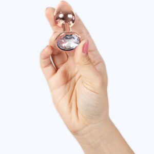Secretplay Toys-Plug Anal Metalic Aur Roz, Mărime S, 7 cm - imagine 3