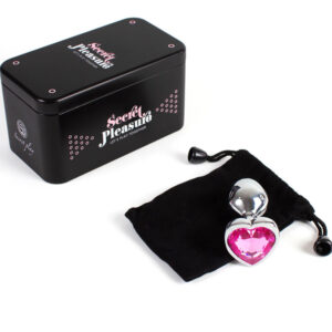Secretplay Toys-Plug Anal Metalic Inimă Fucsia, Mărime Mică 7 cm - imagine 3