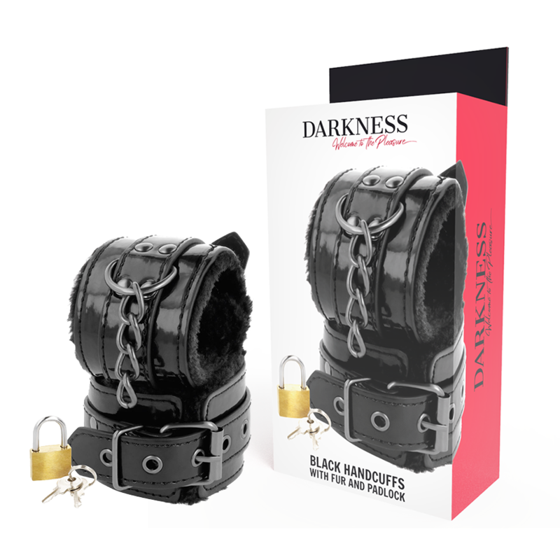 Darkness Bondage-Cătușe Reglabile din Piele Neagră cu Lacăt 1 img 142881 af40d9b9b05b3a19d541672e5ed86e38 1