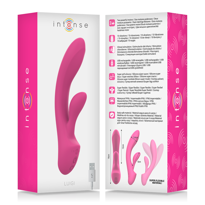 Intense High Tech-Luigi Vibrator Rabbit Siliconă Lichidă Roz-10 7 img 143175 0826e3273269d5305832a91eca079294 1