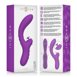 Intense High Tech-Harry Vibrator Flexibil cu Limbă Mov-Silicon - imagine 5