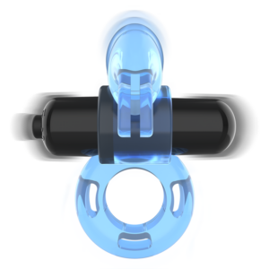 Intense For Him-Fry Inel Vibrator Albastru-ABS, Waterproof - imagine 3