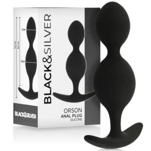 Black&silver-Orson Plug Siliconă 2 Ondulații Anale 9,5 cm 10 Black&silver-Orson Plug Siliconă 2 Ondulații Anale 9,5 cm - imagine 5