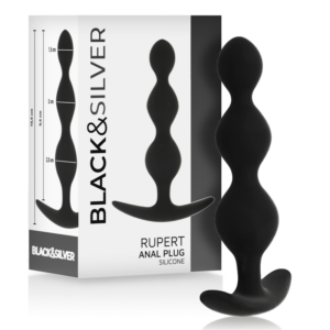Black&silver-Rupert Lanț de Bile Anale 10 cm-Silicon, Waterproof 10 Black&silver-Rupert Lanț de Bile Anale 10 cm-Silicon, Waterproof - imagine 5