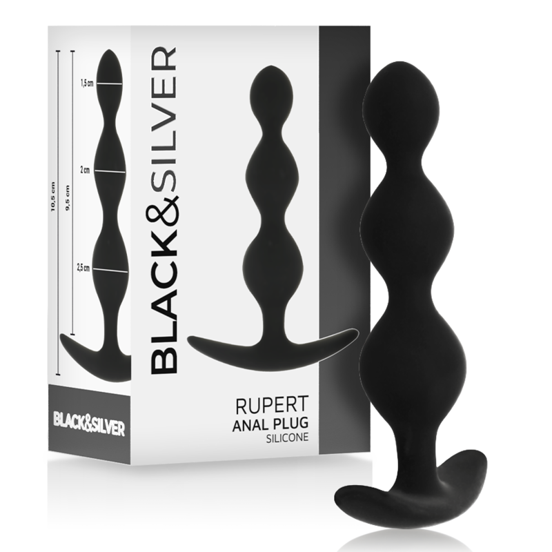Black&silver-Rupert Lanț de Bile Anale 10 cm-Silicon, Waterproof 5 img 143270 53964cf534e51b58aa2ad7a6e9f4260a 1