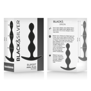 Black&silver-Rupert Lanț de Bile Anale 10 cm-Silicon, Waterproof 7 Black&silver-Rupert Lanț de Bile Anale 10 cm-Silicon, Waterproof - imagine 2