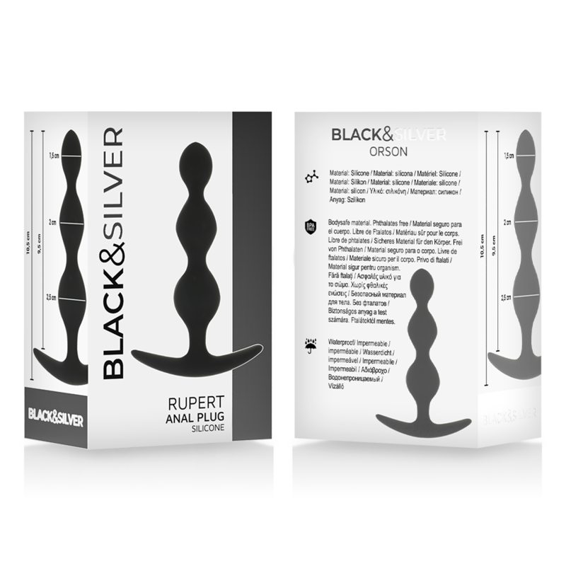 Black&silver-Rupert Lanț de Bile Anale 10 cm-Silicon, Waterproof 2 img 143274 9b3d49bebcd57c3b076030050fcd5f1e 1