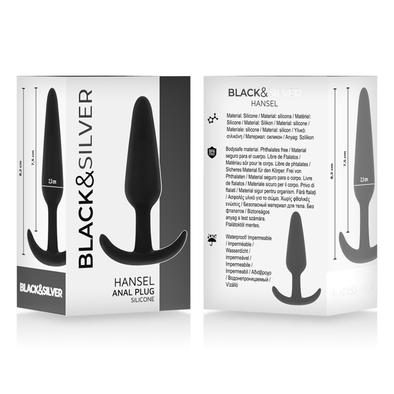 Black&silver-Hansel Plug Anal Siliconă cu Mâner Mic-Waterproof 5 img 143276 eb57daeff74a62fe41b2fc2c49d27f0b 1