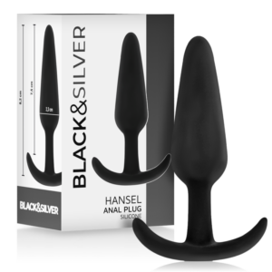 Black&silver-Hansel Plug Anal Siliconă cu Mâner Mic-Waterproof 7 Black&silver-Hansel Plug Anal Siliconă cu Mâner Mic-Waterproof - imagine 2