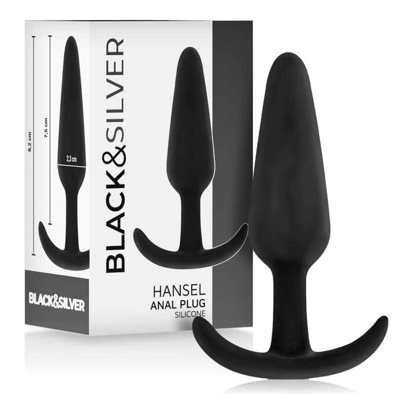 Black&silver-Hansel Plug Anal Siliconă cu Mâner Mic-Waterproof 2 img 143278 f2470aeed8caca2118172e24081a1790 1