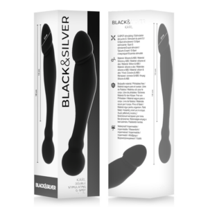 Black&silver-Karl Dildo Estimulator Punct G 18 cm-Silicon 7 Black&silver-Karl Dildo Estimulator Punct G 18 cm-Silicon - imagine 2