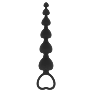 Black&silver-Mila Lanț Anal 'chain of Hearts' 18 cm-Silicon - imagine 4