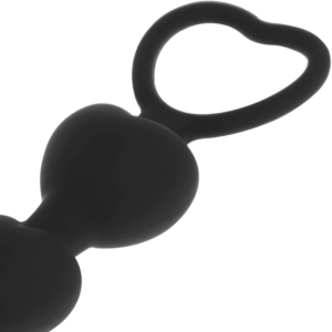 Black&silver-Mila Lanț Anal 'chain of Hearts' 18 cm-Silicon - imagine 3