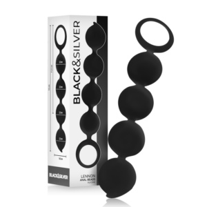 Black&silver-Lennon Rosario Anal 4 Sfere Silicon 15 cm-Waterproof 6 Black&silver-Lennon Rosario Anal 4 Sfere Silicon 15 cm-Waterproof - imagine 2