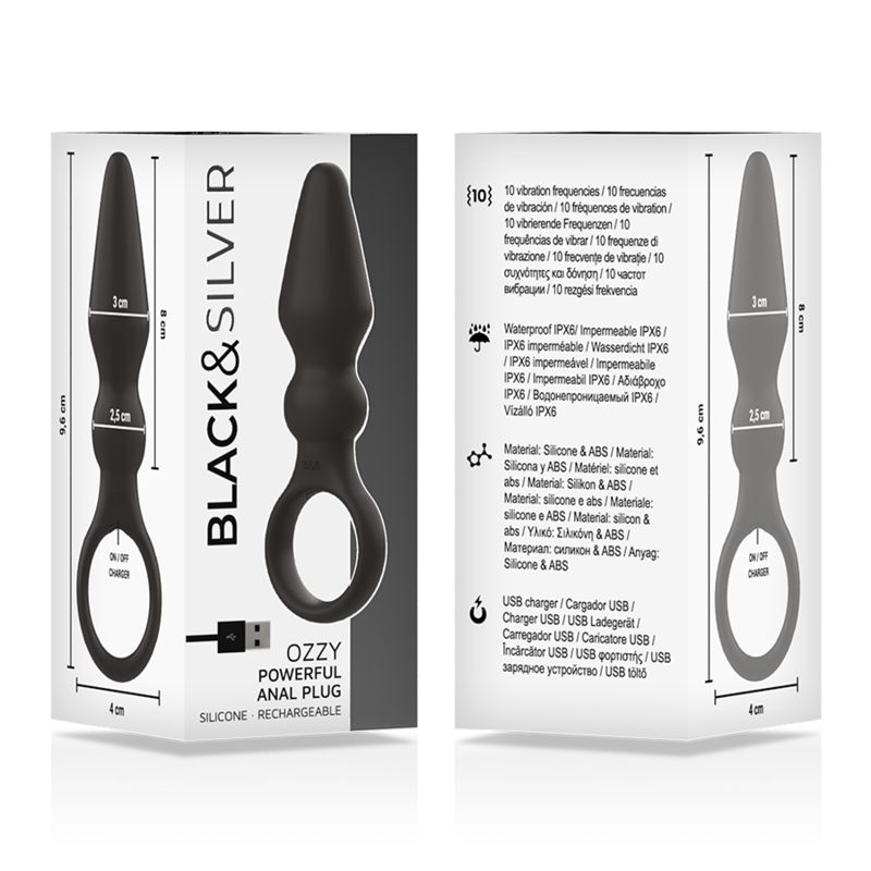 Black&silver-Ozzy Vibrator Plug Anal din Silicon 3 img 143336 35a40832f040611f995bf2e8ca745f6d 1
