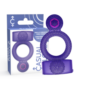 Casual Love-Inel Vibrant cu Dublă Plăcere, Mov-TPR, Waterproof 8 Casual Love-Inel Vibrant cu Dublă Plăcere, Mov-TPR, Waterproof - imagine 4