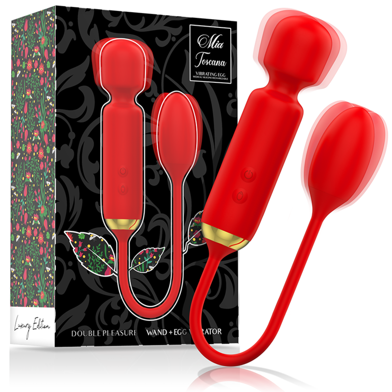 Mia-Toscana Double Pleasure Wand + Ou Vibrator-Silicon