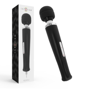 Intense High Tech-Keanu Wand Masajer Negru-Silicon, 7 Trepte - imagine 1