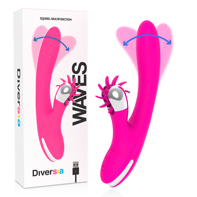 Diversia-Bunny Waves 24 cm-Silicon, 7 Trepte, Reincarcabil, USB 1 img 144664 2fe232c0e9c9a3b1f240c219a9988451 1
