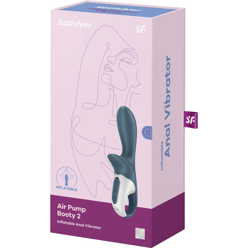Satisfyer Vibrator-Air Pump Booty 2 Gri Închis-Silicon, 12 Trepte 6 img 144733 83a703e359c1d54058beaf2aaba00a9f 1