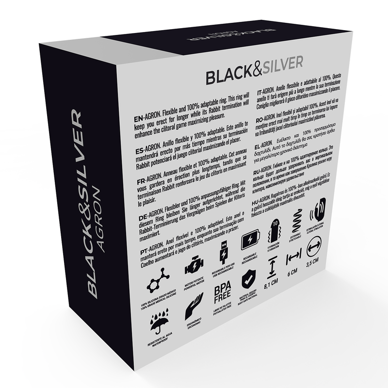 Black&silver-Agron Ring 2.O Inel Vibrant Reîncărcabil-Silicon 2 Black&silver-Agron Ring 2.O Inel Vibrant Reîncărcabil-Silicon — BLACK&SILVER · Inele & Mansoane Penis (imaginea 2)