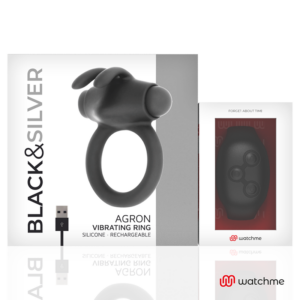 Black&silver-Agron Inel Vibrator cu Control la Distanță 15 Black&silver-Agron Inel Vibrator cu Control la Distanță - imagine 7