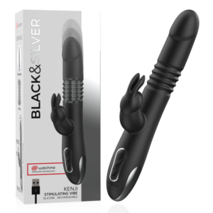 Black&silver-Kenji Up & Down Rabbit Vibrator + Telecomandă 16 Black&silver-Kenji Up & Down Rabbit Vibrator + Telecomandă - imagine 8