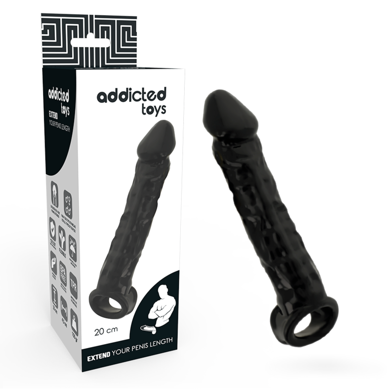 Addicted Toys-Extensie Peniană Neagră-TPE 5 Addicted Toys-Extensie Peniană Neagră-TPE · Inele & Mansoane Penis (imaginea 5)