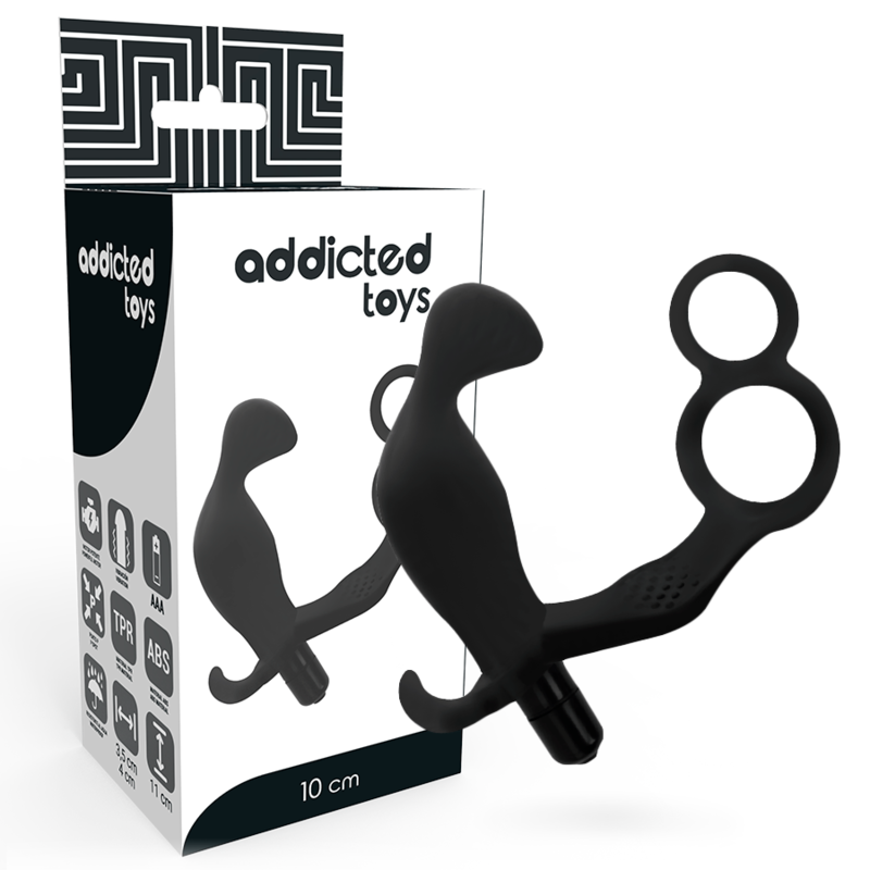 Addicted Toys-Dop Anal cu Inele Duble pentru Penis și Testicule · Accesorii BDSM (imaginea 5)