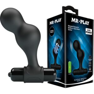 Mr Play-Vibrator Anal Plug din Silicon Negru-10 Trepte - imagine 9